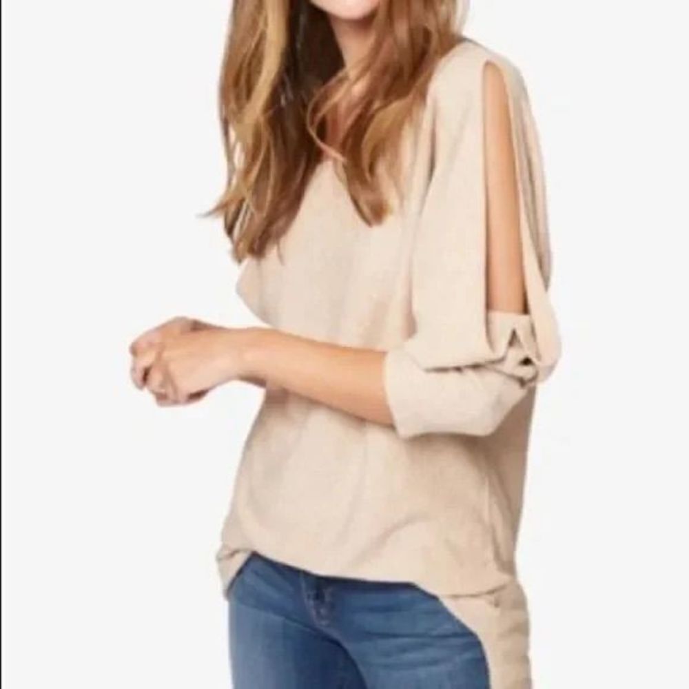 Sanctuary Women's Gillian Cold-shoulder Sweater Top Heather Pearl Size XS